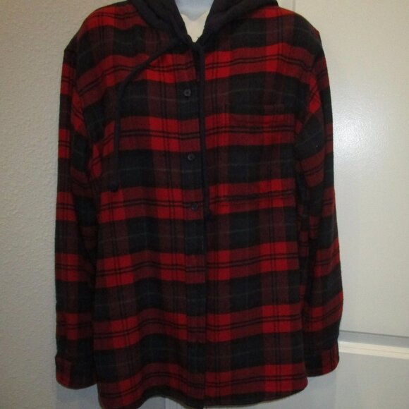 AMERICAN EAGLE COZY CABIN RED/BLACK LADIES HOODIE MED - Picture 5 of 7